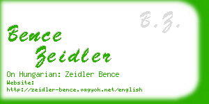 bence zeidler business card